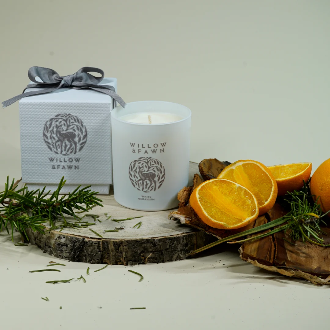 White Geranium Scented Candle